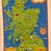 Kitchen - Tea Towel Souvenir Scotland Map