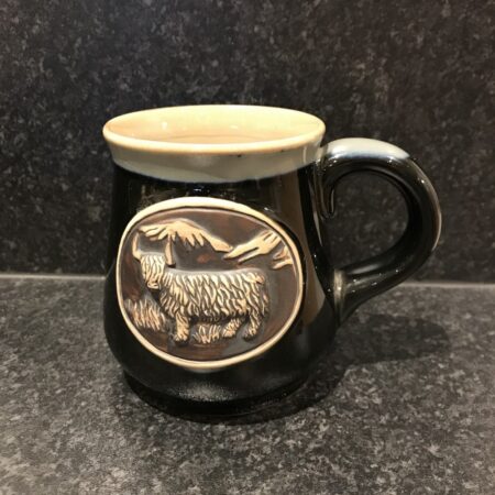 Mug - Stoneware Highland Cow Black