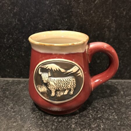 Mug - Stoneware Highland Cow Red