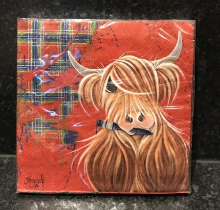 Napkins - Highland Cow Tartan Paint