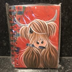 Notebook - Highland Cow Tartan Paint