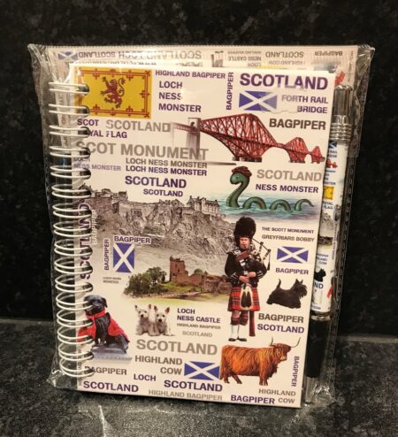 Notebook and Pen Set - Scotland Images White