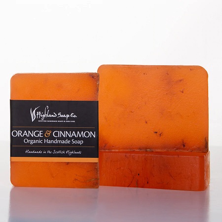 Highland Soap Co. Organic Handmade Soap Orange and Cinnamon 150g
