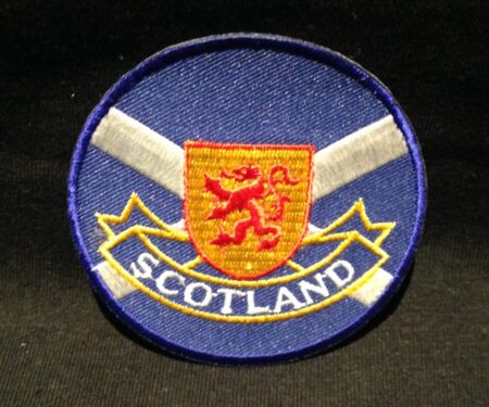 Embroidered Patch - Scotland Saltire Lion Round