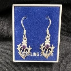 SIlver-earrings-drop-thistle Sterling Silver Earrings - Thistle Stone Drop
