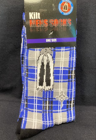 Socks - Fun Kilt Design Blue