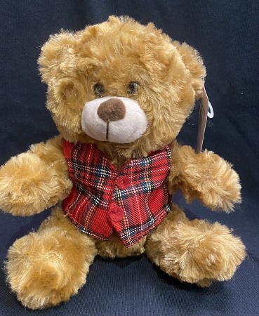 Soft Toy Teddy - Tartan Waistcoat Teddy Bear