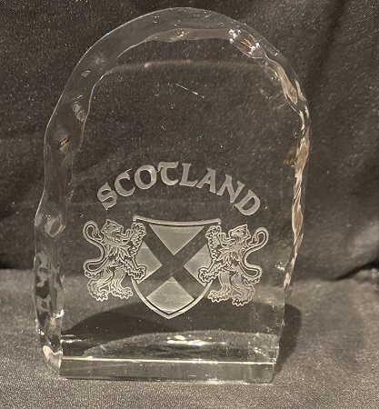 Burns Crystal - Glass Standing Stone Scotland Shield