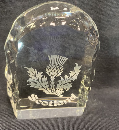 Burns Crystal - Glass Standing Stone Scotland Shield