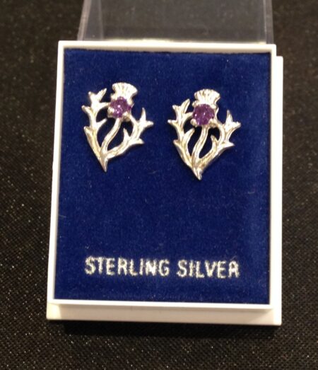 Sterling Silver Earrings - Thistle Stone Stud