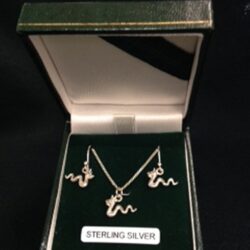 Sterling Silver - Pendant and Earring Loch Ness Monster Set