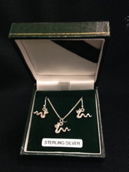 Sterling Silver - Pendant and Earring Loch Ness Monster Set