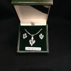 Sterling Silver - Pendant and Earring Thistle Set