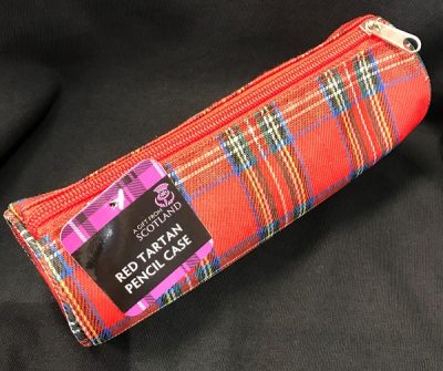 Pencil Case - Red Tartan with Scottie Dog