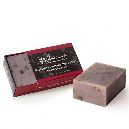 Highland Soap Co. Handmade Natural Soap Scottish Raspberry Cranachan 190g