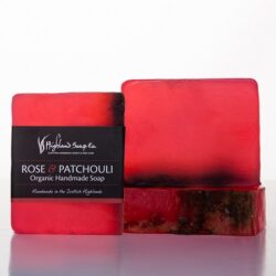 rose-patchouli-organic-soap Highland Soap Co. Organic Handmade Soap Rose and Patchouli 150g