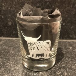 whisky-glass-cow Glass - Engraved Whisky Glass HIghland Cow