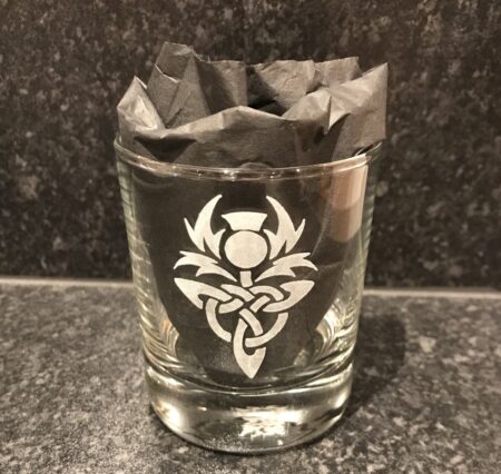 Glass - Engraved Whisky Glass Celtic Thistle