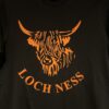 Adult T-Shirt Loch Ness Highland Cow (Black)