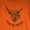 Adult T-Shirt Loch Ness Highland Cow (Orange)