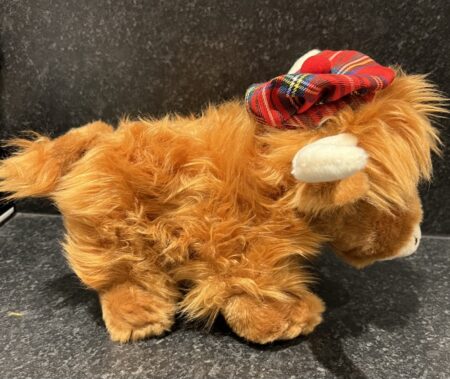 Soft Toy Highland Cow - Highland Cow with Tartan Hat