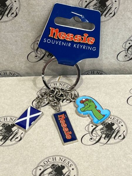 Keyring - Nessie Head, Flag and Nessie Tag