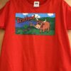 Child T-Shirt - Highland Cow at Urquhart Castle Scotland Red
