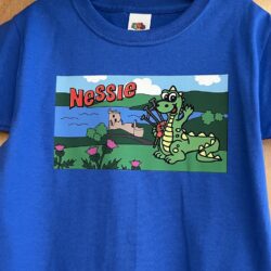 Child T-Shirt - Nessie at Urquhart Castle Loch Ness Blue