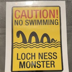Sticker - Caution No Swimming Sticker - Caution No Swimming Loch Ness Monster