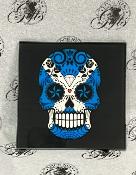 Coaster - Glass Coaster Saltire Skull