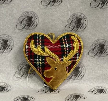 Christmas Decoration - Tartan Heart and Stag