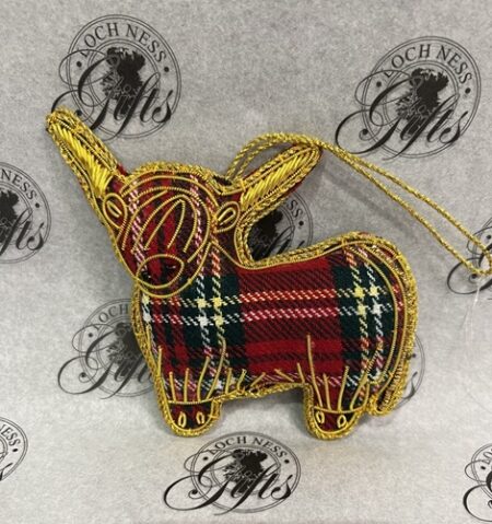 Christmas Decoration - Tartan Highland Cow