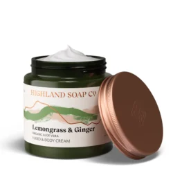 Highland Soap Co - Organic Aloe Vera Hand and Body Cream Lemongrass and Ginger