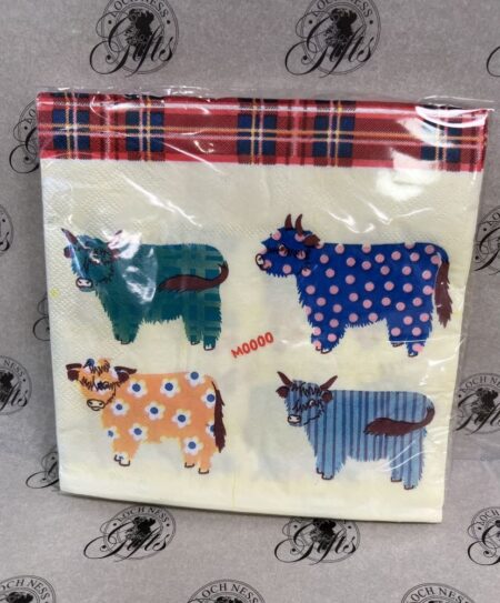 Napkins - Highland Cows Pattern