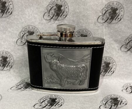 Flask - Pewter Front Highland Cow
