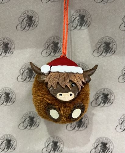 Christmas Decoration - Highland Cow Pom-Pom