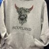Adult Hoodie Scotland Tartan Horns Highland Cow