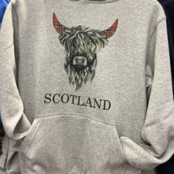 Adult Hoodie Scotland Tartan Horns Highland Cow