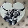 Ornament - Ceramic Hanging Plaque Highland Cow Green