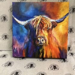 Picture - cow painting Picture - Highland Cow Canvas Print