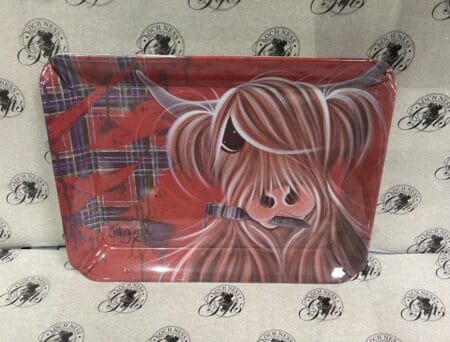 Tray - Snack Tray Highland Cow Tartan Paint