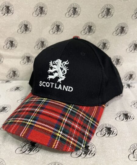 Hat - Baseball Cap Scotland Lion Red Tartan