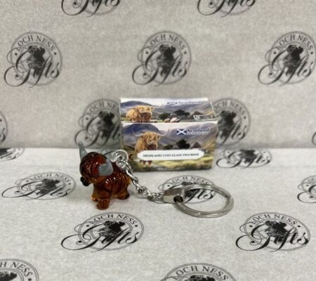 Keyring - Glass Figurine Highland Cow