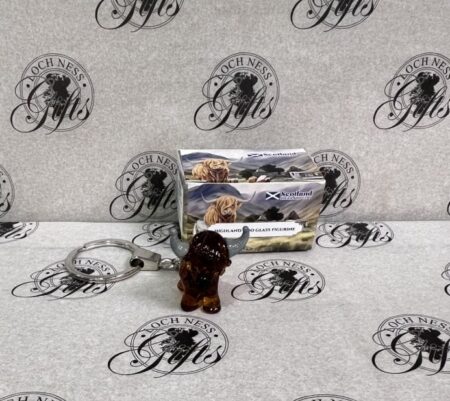 Keyring - Glass Figurine Highland Cow