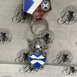 keyring - highland cow scotland saltire heart Keyring - Highland Cow Saltire Heart