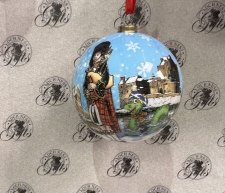 Christmas Decoration - Bauble Scotland Piper and Nessie