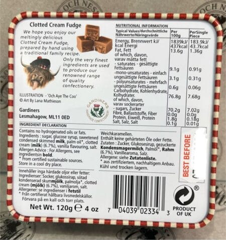 Fudge - Clotted Cream Fudge Tin 'Och Aye The Coo'