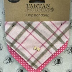 Dog bandana tartan pink Pets - Dog Bandana Tartan Pink