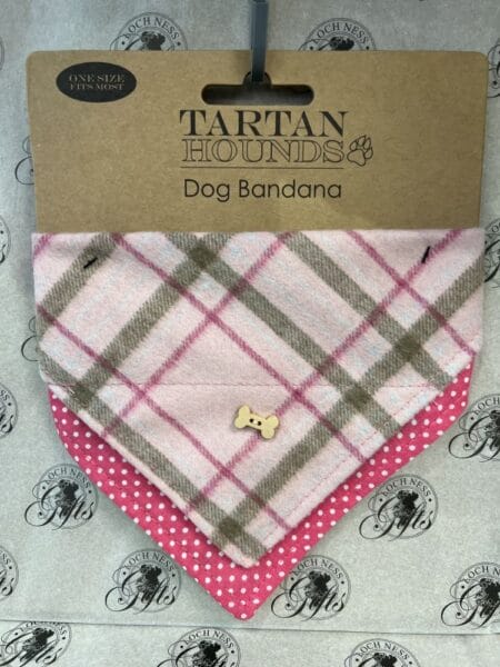 Pets - Dog Bandana Tartan Pink