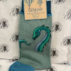 Socks - Loch Ness monster bamboo Socks Green Socks - Luxurious Bamboo Socks Loch Ness Monster Green